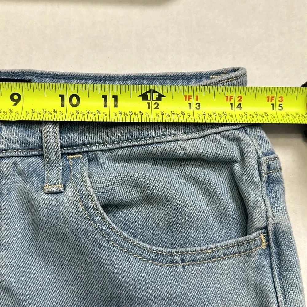 Hollister Womens Size 27 Low Rise Jean Legging Two Tone Denim Distressed Cut Off